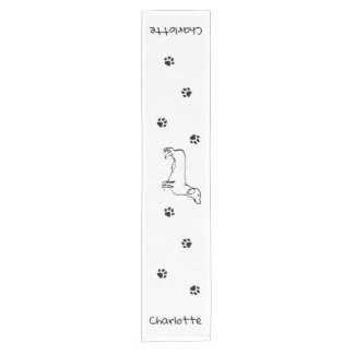 Minimalistische Dachshund Art - Jouw tekst, uw sti Korte Tafelloper