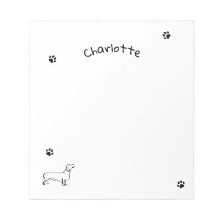 Minimalistische Dachshund Art - Jouw tekst, uw sti Notitieblok