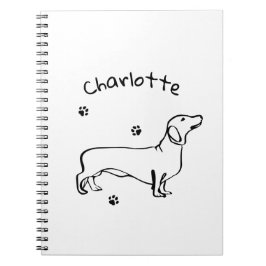 Minimalistische Dachshund Art - Jouw tekst, uw sti Notitieboek