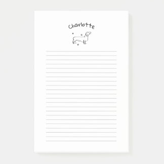 Minimalistische Dachshund Art - Jouw tekst, uw sti Post-it® Notes
