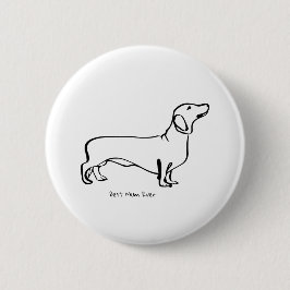 Minimalistische Dachshund Art - Jouw tekst, uw sti Ronde Button 5,7 Cm