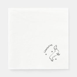 Minimalistische Dachshund Art - Jouw tekst, uw sti Servet