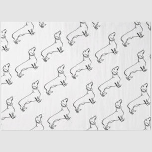 Minimalistische Dachshund Art - Jouw tekst, uw sti Tissuepapier