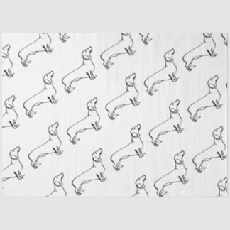 Minimalistische Dachshund Art - Jouw tekst, uw sti Tissuepapier
