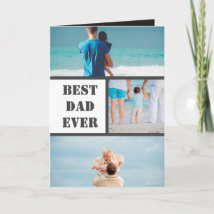 Minimalistische Dad 3 Fotocollage Vader Personalis Kaart