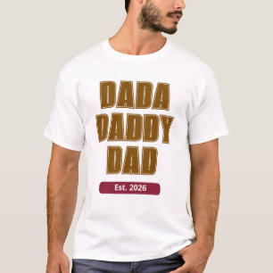 Minimalistische Dada Vader Gesticht 2026 Eerste Va T-shirt