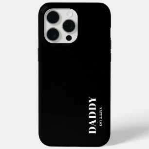 Minimalistische Daddy Est Zwart &Wit iPhone 15 Pro Max Hoesje
