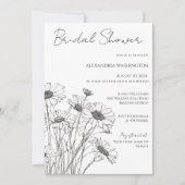 Minimalistische Daisy Bridal Shower uitnodiging (Voorkant)