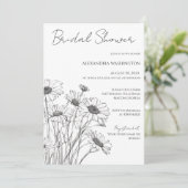 Minimalistische Daisy Bridal Shower uitnodiging (Staand voorkant)