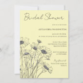 Minimalistische Daisy Bridal Shower uitnodiging (Voorkant)