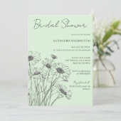 Minimalistische Daisy Bridal Shower uitnodiging (Staand voorkant)
