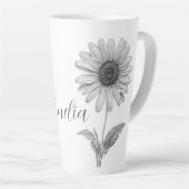minimalistische Daisy Latte Mok (Rechterhoek)