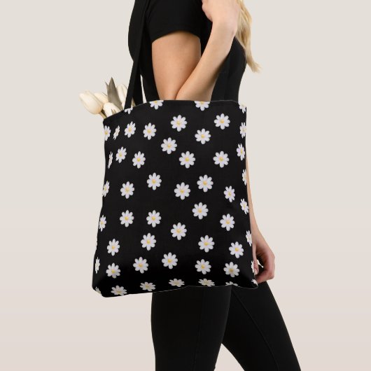 Minimalistische Daisy Pattern Canvas tas (Dichtbij)