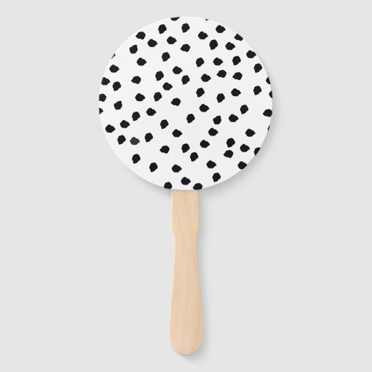 Minimalistische Dalmatische Vlekken Eenvoudig Mode Handwaaier (Voorkant)
