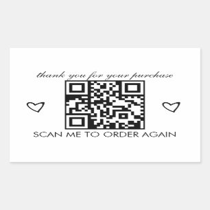 Minimalistische Dank Je Boutique Zakelijke QR Code Rechthoekige Sticker