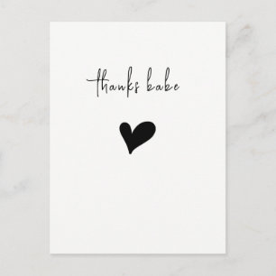 Minimalistische Dank U Hart Briefkaart