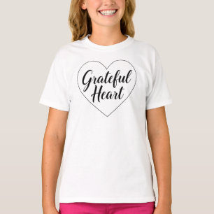 Minimalistische "Dankbaar Hart"-citaten T-shirt