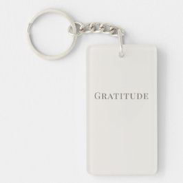 Minimalistische Dankbaarheid – Rustig Typografie O Sleutelhanger