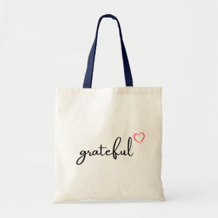 Minimalistische dankbare hart Canvas tas