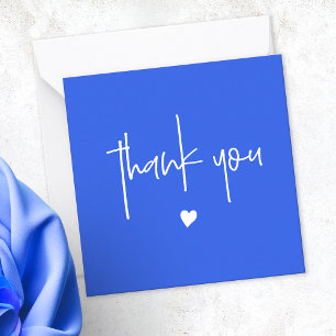 Minimalistische Dankjewel Koninklijkblauw Hart Com Notitiekaartje