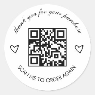 Minimalistische Dankjewelwijn Zakelijke QR Code Ronde Sticker