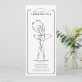 Minimalistische dansrecital ticketstijl kaart (Staand voorkant)
