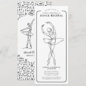 Minimalistische dansrecital ticketstijl kaart (Voorkant / Achterkant)