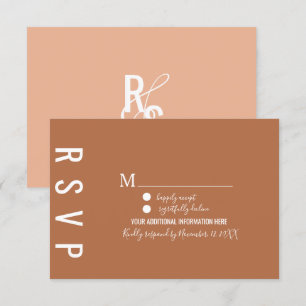 Minimalistische Dark Terracotta Bohemian RSVP Kaart