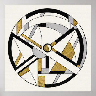 Minimalistische deco circulaire geometrie poster