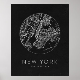 Minimalistische decoratieve kaart van New York Cit Poster