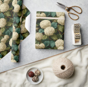 Minimalistische Delicate Hortensia Print Cadeaupapier