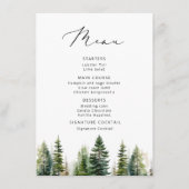 Minimalistische dennenboom elegante trouwmenu menu (Voorkant)