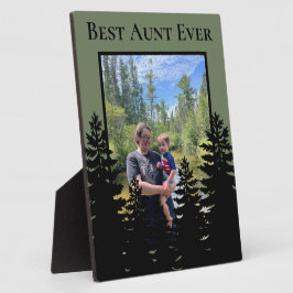 Minimalistische dennenboom silhouet personaliseren fotoplaat