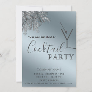Minimalistische dennentak cocktailparty Kerstmis Kaart