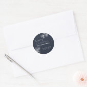 Minimalistische dennentak Vrolijk kerstfeest Ronde Sticker (Envelop)