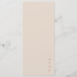 Minimalistische Desert Zand Koperen Script Trouw  Menu