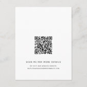 Minimalistische Details QR Code Bruiloft Behuizing Informatiekaartje (Achterkant)