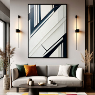 Minimalistische diagonale geometrie poster