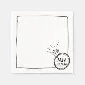 Minimalistische Diamond Ring Wedding Engagement Pa Servet (Voorkant)