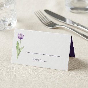 Minimalistische Diep Paarse Tulp Bruiloftsreceptie