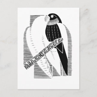 Minimalistische dierkunst abstracte parkiet voorka briefkaart