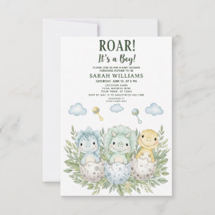 minimalistische Dinosaur Baby Shower-feest jongen  Kaart