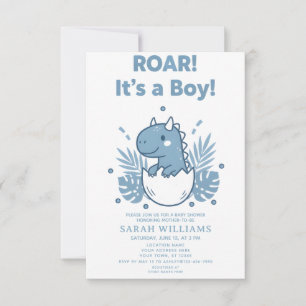 minimalistische Dinosaur Baby Shower-feest jongen  Kaart
