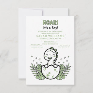 minimalistische Dinosaur Baby Shower-feest jongen Kaart