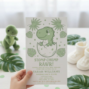 minimalistische Dinosaur Baby Shower-feest jongen  Kaart