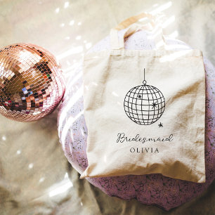 Minimalistische Disco Ball   Bruidsmeisje bruiloft Tote Bag