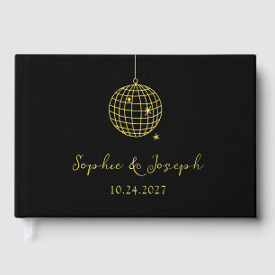 Minimalistische discobal Echte gouden folie brui Gastenboek