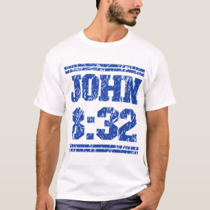 Minimalistische, distressed T-shirt met Bijbelvers