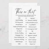 Minimalistische dit of dat Vrijgezellenfeest spel  (Voorkant / Achterkant)