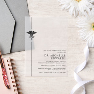 Minimalistische DNP Doctor of Nursing Practice Afg Vellum Uitnodigingen
